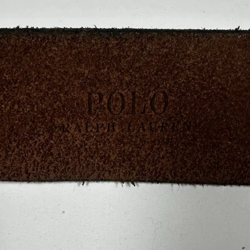 Polo Ralph Lauren Dark Brown Leather Belt Men's Sz 44